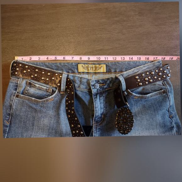 Hint Bootcut Midrise Y2K Jeans With Belt Vintage Stretch Denim Size 13 - Picture 4 of 16